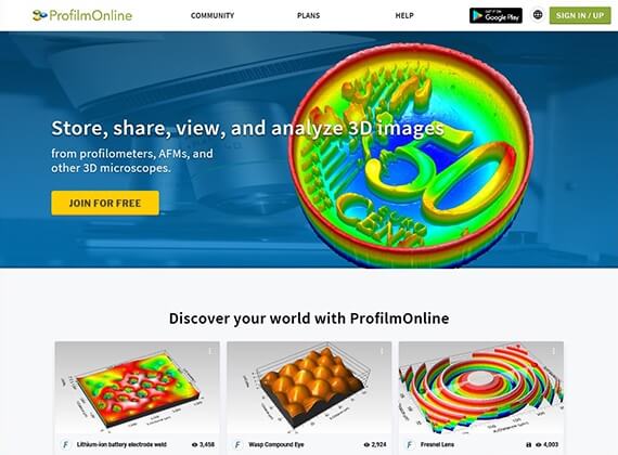Filmetrics ProfilmOnline website screenshot